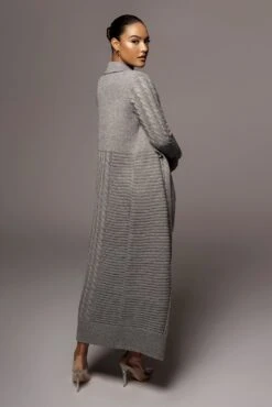 Grey Evana Cable Knit Cardigan -Jluxlabel Dress Shop OCT28 60