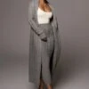 Grey Evana Cable Knit Cardigan