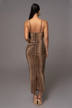 Snakeskin Make An Entrance Cowl Neck Dress -Jluxlabel Dress Shop PRODUCT APR112023 39