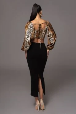 Tiger Behati Front Tie Top -Jluxlabel Dress Shop PRODUCT APR112023 90