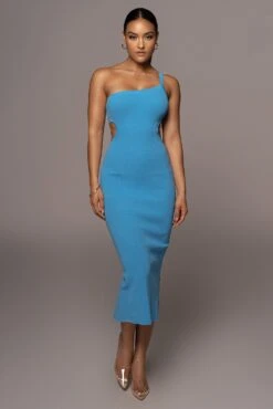 Blue Ruth One Shoulder Dress
