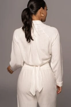 Ivory Soho Front Tied Woven Top -Jluxlabel Dress Shop PRODUCT APR152022 179