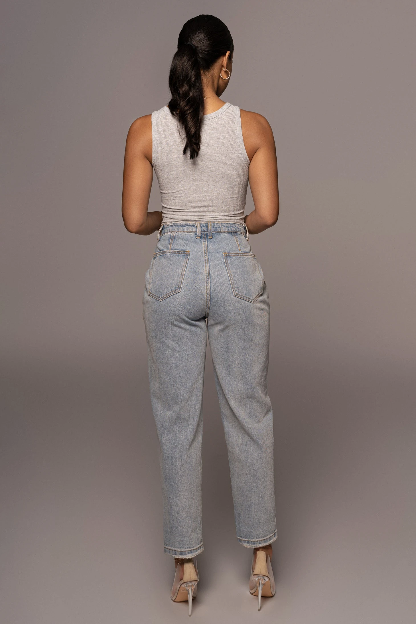 Grey Buttoned Ribbed Tank 6 Grey Buttoned Ribbed Tank - Image 4