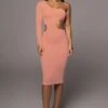 Peach Yours Truly Midi Dress