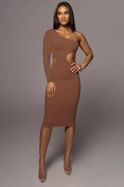 Pecan Yours Truly Midi Dress -Jluxlabel Dress Shop PRODUCT AUG 10 2022 51 PECAN