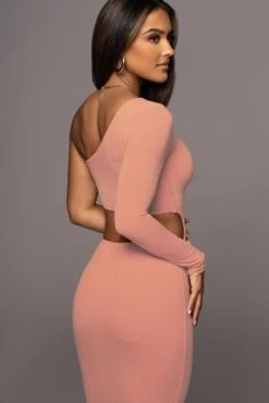 Peach Yours Truly Midi Dress -Jluxlabel Dress Shop PRODUCT AUG 10 2022 54 PEACH