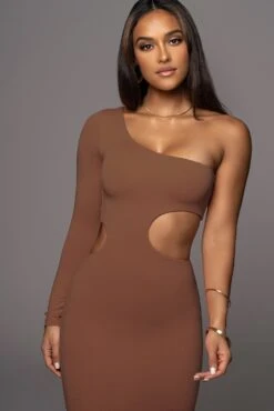 Pecan Yours Truly Midi Dress -Jluxlabel Dress Shop PRODUCT AUG 10 2022 55 PECAN