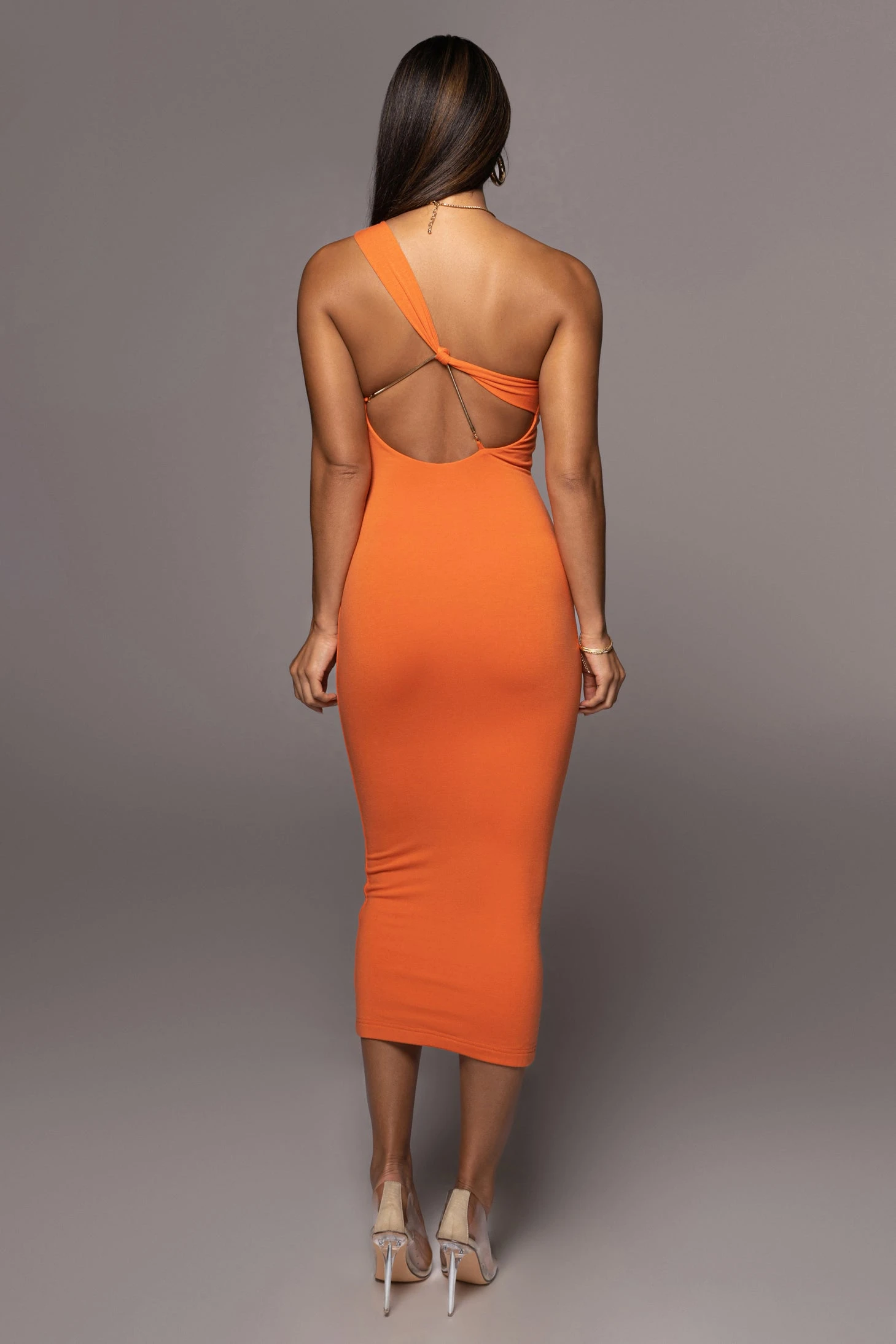 Orange Meara One Shoulder Dress 5 Orange Meara One Shoulder Dress - Image 3