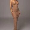 Tan Elite Mesh Maxi Dress -Jluxlabel Dress Shop PRODUCT AUG152023 ASAP 24