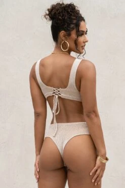 Taupe/White Deana Ribbed Bodysuit -Jluxlabel Dress Shop PRODUCT AUG222022 KNITS 45