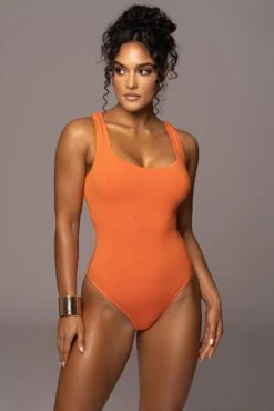 Orange Brianne Cutout Bodysuit -Jluxlabel Dress Shop PRODUCT DEC12022 ASAP 16