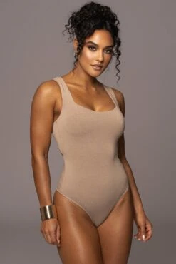 Beige Brianne Cutout Bodysuit -Jluxlabel Dress Shop PRODUCT DEC12022 ASAP 36