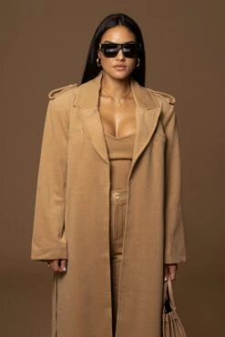 Camel Savannah Belted Wool Coat -Jluxlabel Dress Shop PRODUCT DEC122022 WINTER 25