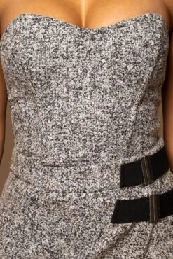 Lt. Grey All You Need Tweed Corset -Jluxlabel Dress Shop PRODUCT DEC302022 WINTER 17