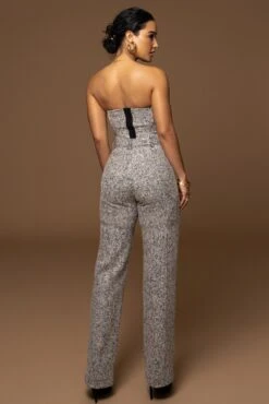 Lt. Grey Stay Sharp Tweed Trouser -Jluxlabel Dress Shop PRODUCT DEC302022 WINTER 45