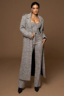 Lt. Grey Stay Sharp Tweed Trouser -Jluxlabel Dress Shop PRODUCT DEC302022 WINTER 50