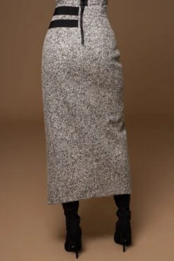 Lt. Grey Gisele Tweed Slit Skirt 28 Lt. Grey Gisele Tweed Slit Skirt -Jluxlabel Dress Shop PRODUCT DEC302022 WINTER 7