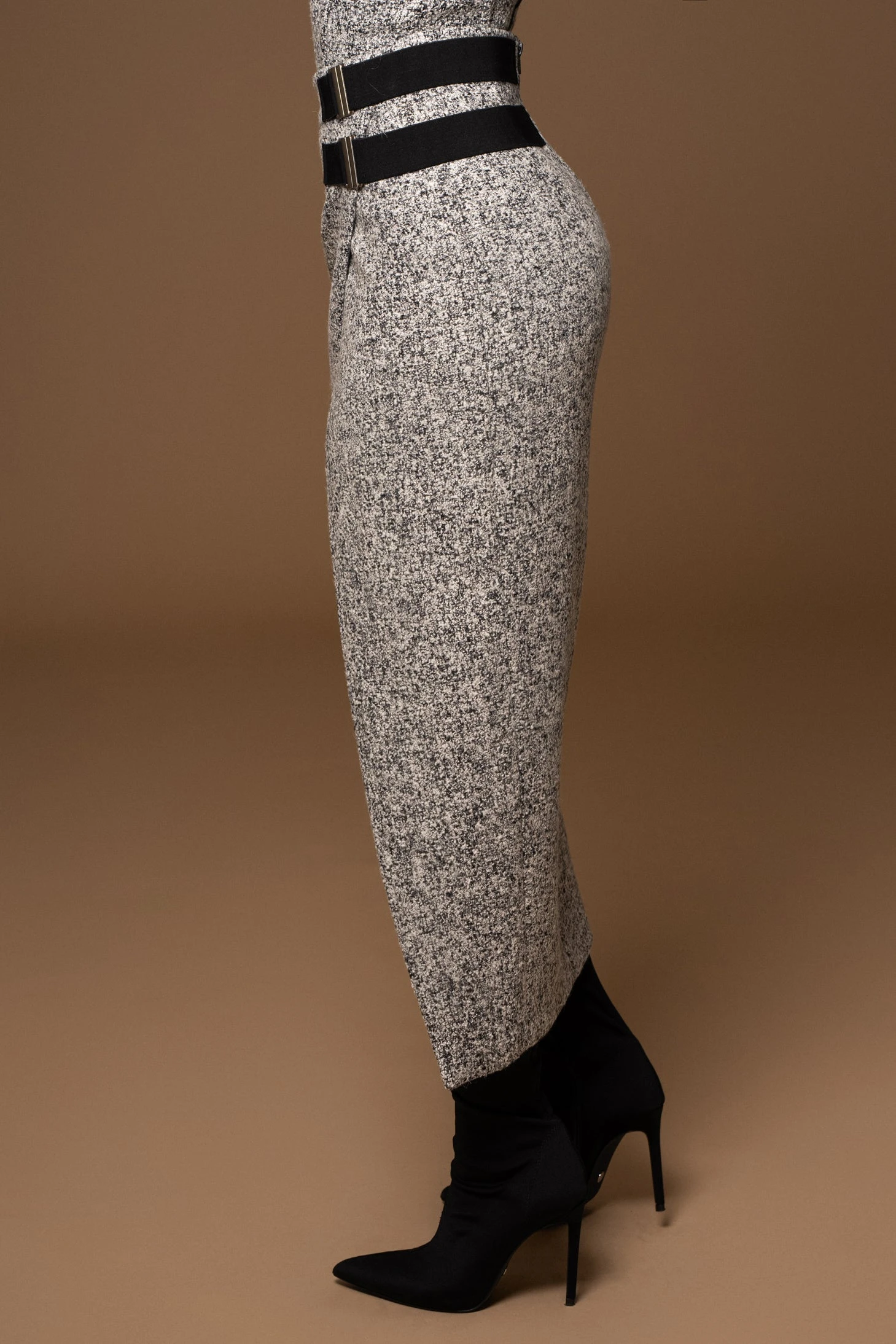 Lt. Grey Gisele Tweed Slit Skirt 13 Lt. Grey Gisele Tweed Slit Skirt - Image 11
