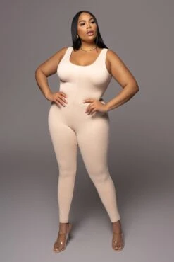 Cream Alo Double Layer Jumpsuit -Jluxlabel Dress Shop PRODUCT DEC32021 115