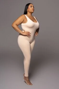 Cream Alo Double Layer Jumpsuit -Jluxlabel Dress Shop PRODUCT DEC32021 116