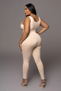 Cream Alo Double Layer Jumpsuit -Jluxlabel Dress Shop PRODUCT DEC32021 118