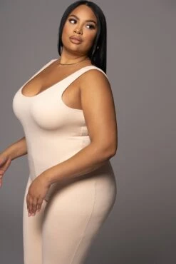 Cream Alo Double Layer Jumpsuit -Jluxlabel Dress Shop PRODUCT DEC32021 120