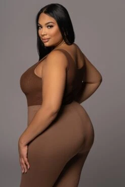 Chocolate Mesh Essential Tank Bodysuit Undergarment 38 Chocolate Mesh Essential Tank Bodysuit Undergarment -Jluxlabel Dress Shop PRODUCT DEC32021 154