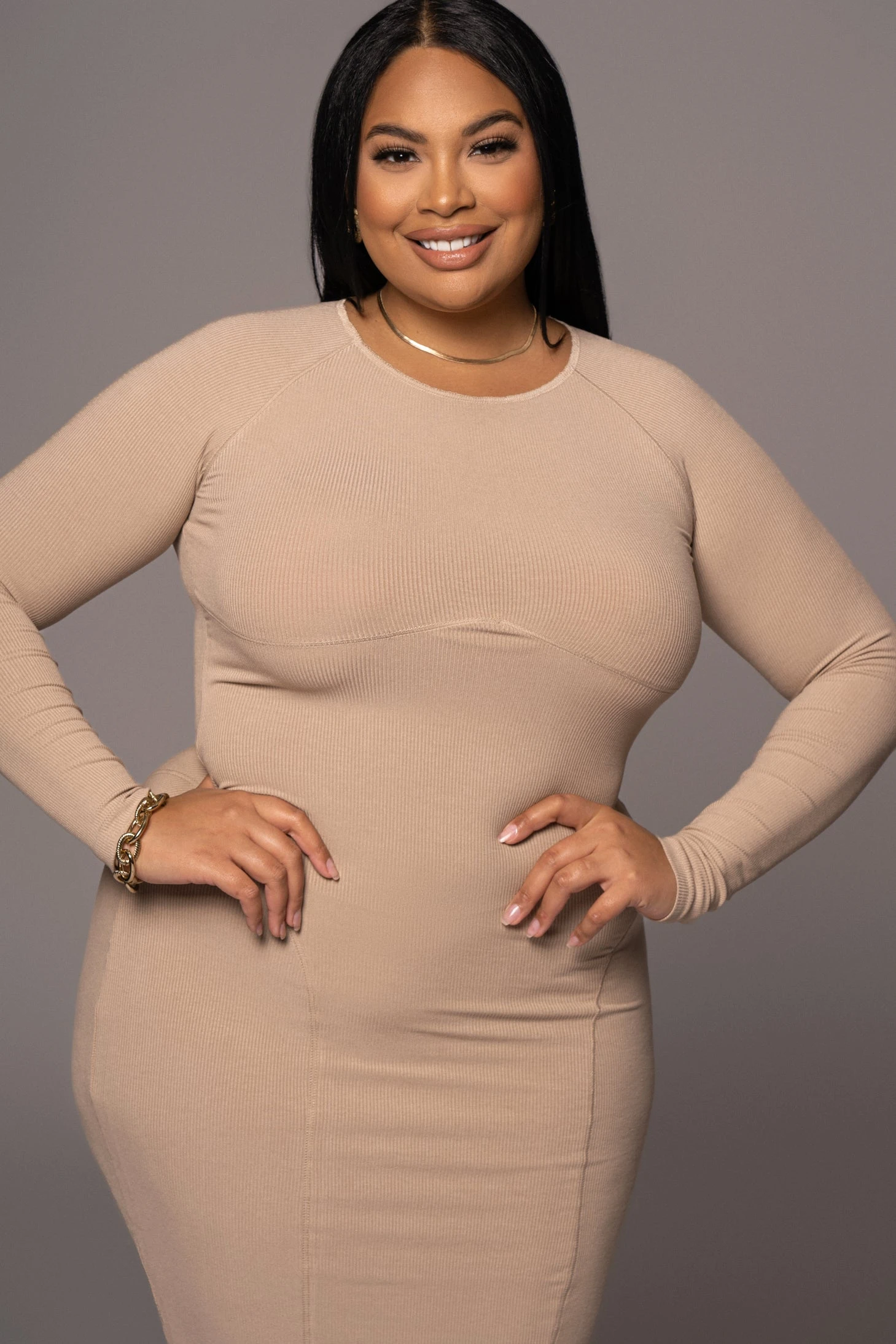 Beige High Expectations Midi Dress 5 Beige High Expectations Midi Dress - Image 3