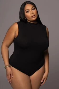 Jluxbasix Black Ciela High Neck Bodysuit -Jluxlabel Dress Shop PRODUCT DEC32021 218