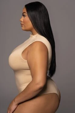 Jluxbasix Tan Ciela High Neck Bodysuit -Jluxlabel Dress Shop PRODUCT DEC32021 65