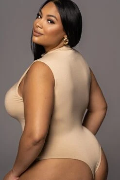 Jluxbasix Tan Ciela High Neck Bodysuit -Jluxlabel Dress Shop PRODUCT DEC32021 66