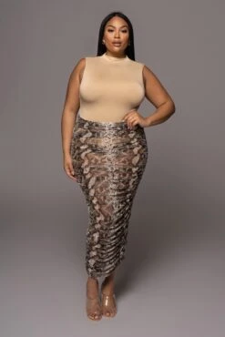 Jluxbasix Tan Ciela High Neck Bodysuit -Jluxlabel Dress Shop PRODUCT DEC32021 68