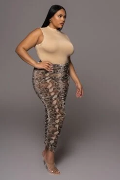 Jluxbasix Tan Ciela High Neck Bodysuit -Jluxlabel Dress Shop PRODUCT DEC32021 70