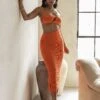Orange Coastal Escape Dress 2 Orange Coastal Escape Dress -Jluxlabel Dress Shop PRODUCT FEB132023 CROCHET 3