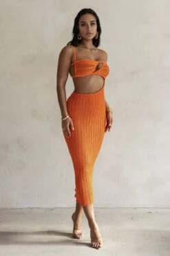 Orange Coastal Escape Dress -Jluxlabel Dress Shop PRODUCT FEB132023 CROCHET 9