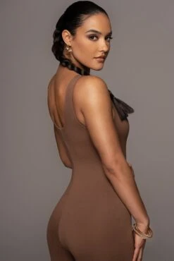 Pecan Alo Double Layer Jumpsuit -Jluxlabel Dress Shop PRODUCT FEB252022 194