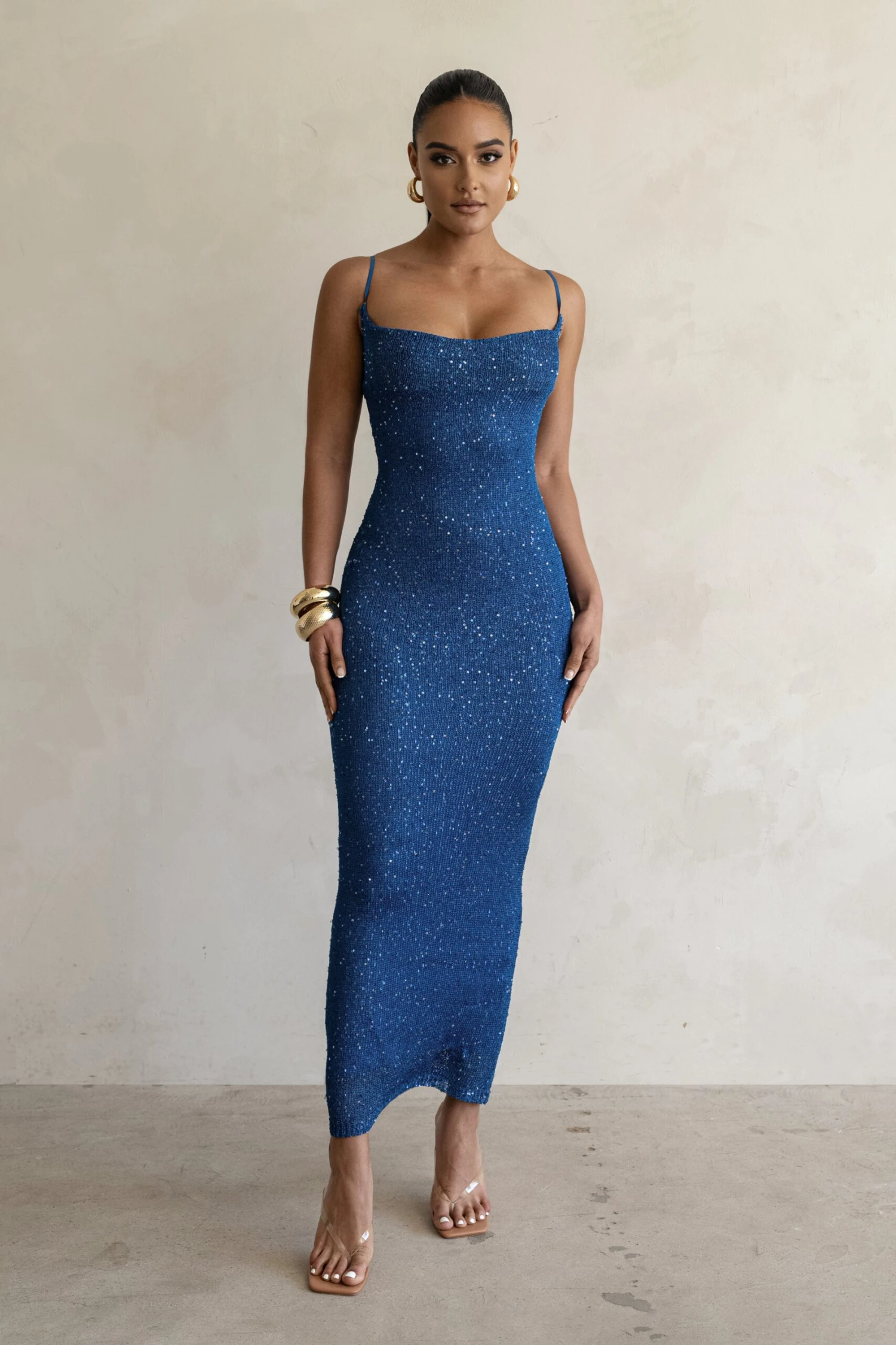 Blue Noemie Sequin Maxi Dress 6 Blue Noemie Sequin Maxi Dress - Image 4