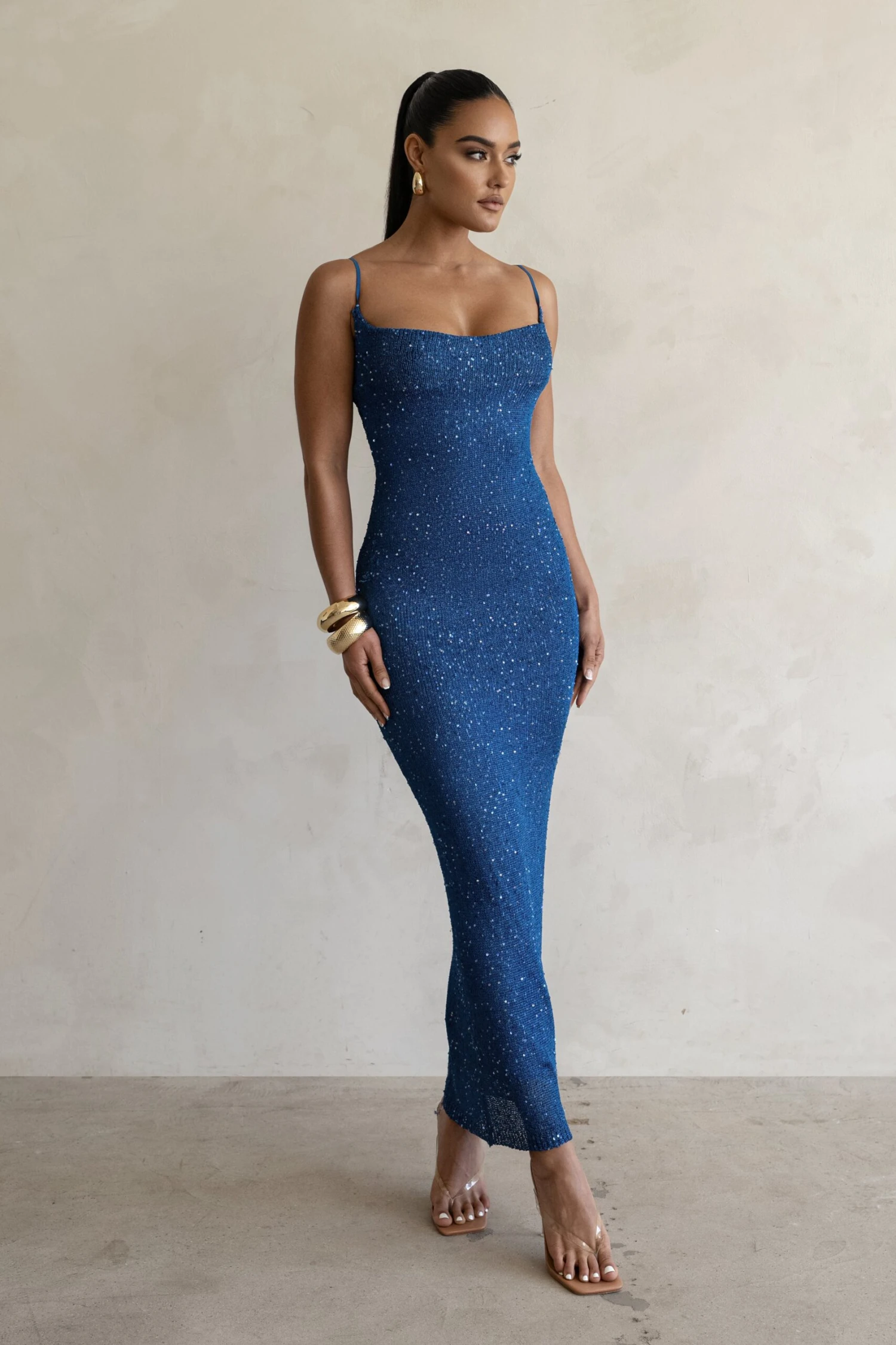 Blue Noemie Sequin Maxi Dress 3 Blue Noemie Sequin Maxi Dress