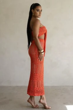 Coral Caribbean Skies Skirt Set -Jluxlabel Dress Shop PRODUCT FEB282023 CROCHET2 203