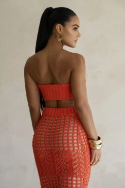 Coral Caribbean Skies Skirt Set -Jluxlabel Dress Shop PRODUCT FEB282023 CROCHET2 205