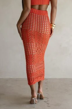 Coral Caribbean Skies Skirt Set -Jluxlabel Dress Shop PRODUCT FEB282023 CROCHET2 206