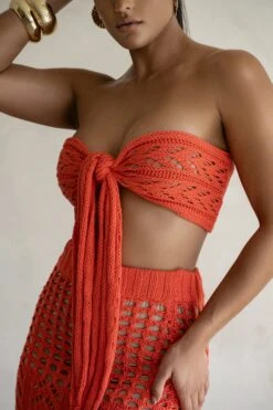 Coral Caribbean Skies Skirt Set -Jluxlabel Dress Shop PRODUCT FEB282023 CROCHET2 207