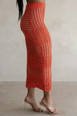 Coral Caribbean Skies Skirt Set -Jluxlabel Dress Shop PRODUCT FEB282023 CROCHET2 209