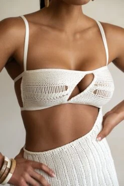 Off White Coastal Escape Dress -Jluxlabel Dress Shop PRODUCT FEB282023 CROCHET2 23