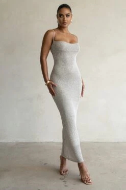 Beige Noemie Sequin Maxi Dress -Jluxlabel Dress Shop PRODUCT FEB282023 CROCHET2 52
