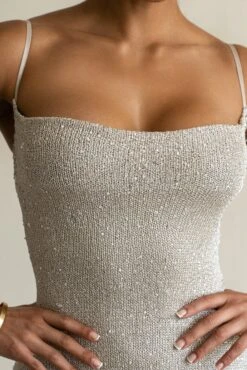 Beige Noemie Sequin Maxi Dress -Jluxlabel Dress Shop PRODUCT FEB282023 CROCHET2 57