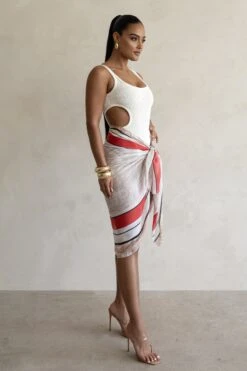 White Sunset Cut Out Bodysuit -Jluxlabel Dress Shop PRODUCT FEB282023 CROCHET2 94