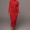 Red Kara Mock Neck Dress 2 Red Kara Mock Neck Dress -Jluxlabel Dress Shop PRODUCT JAN102022 323