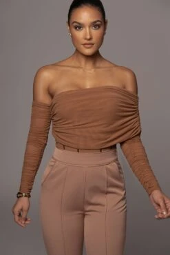 Pecan Sheer Perfection Bodysuit -Jluxlabel Dress Shop PRODUCT JAN102022 54