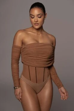 Pecan Sheer Perfection Bodysuit -Jluxlabel Dress Shop PRODUCT JAN102022 56